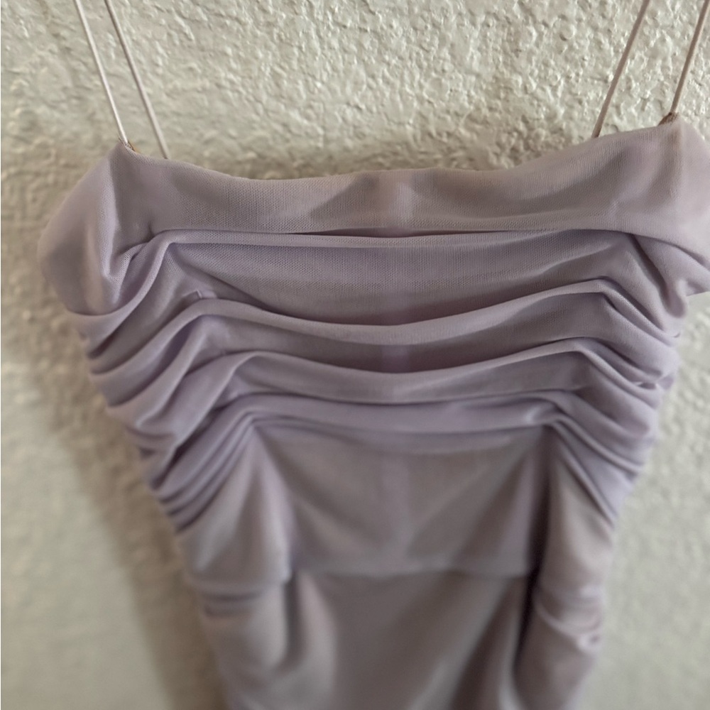 Lavender Ruched Bodycon Dress - Picture 3 of 4